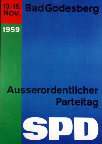 Plakat der SPD zum außerordentlichen Parteitag in Bad Godesberg, November 1959